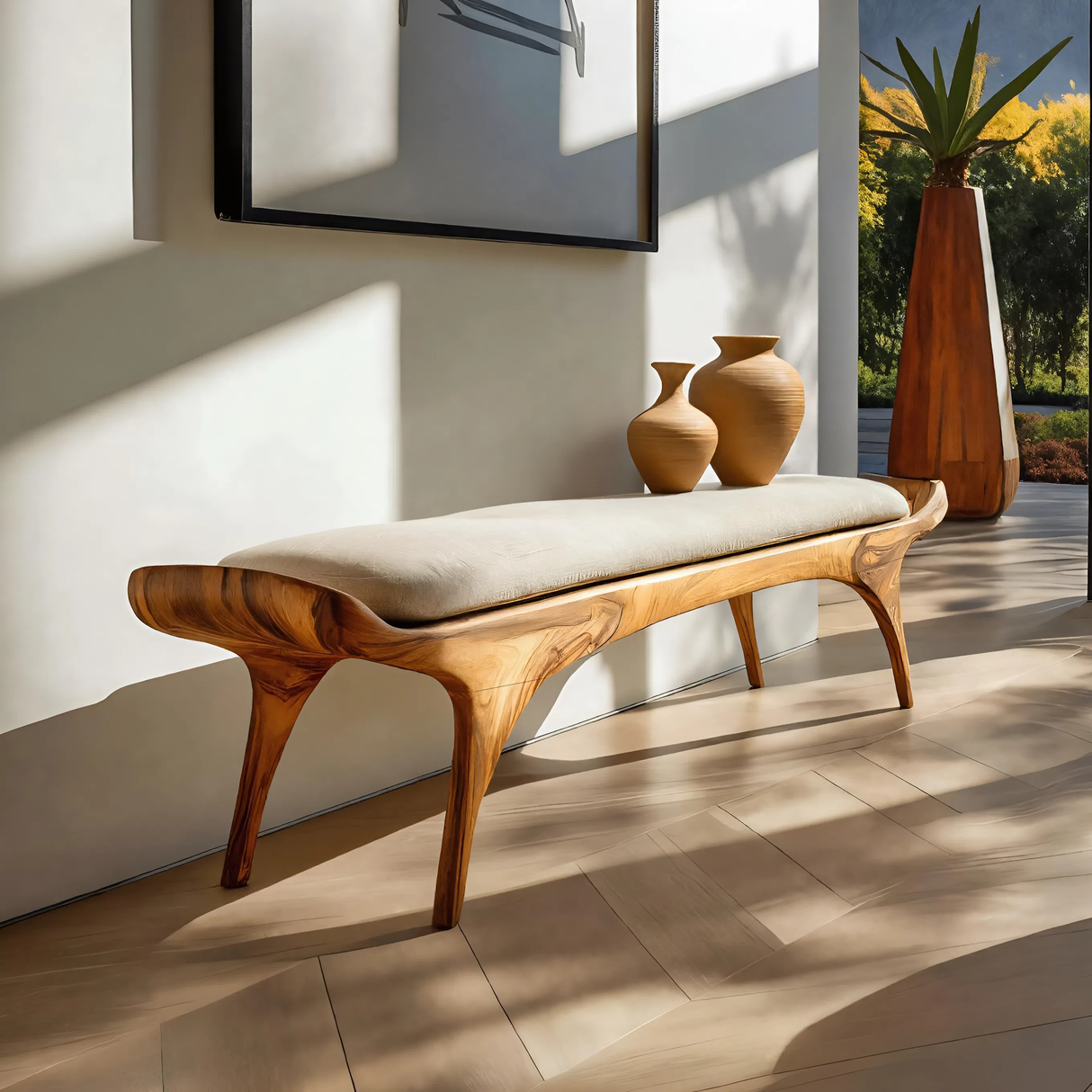 Contemporary Statement Bench For Entryway Or Home Interior