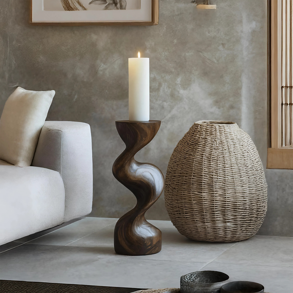 Mid Century Candle Holder For Living Room Modern Decor