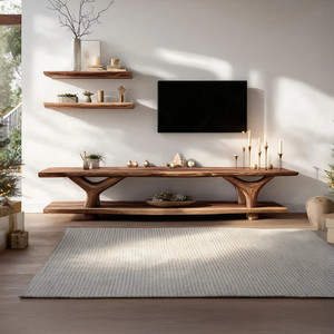 Mid Century Solid Wood TV Console For Christmas Bedroom And Entryway