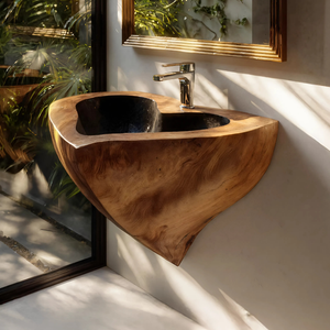 Mid Century Solid Wood Vanity Sink For Modern Bathroom Furniture Decor