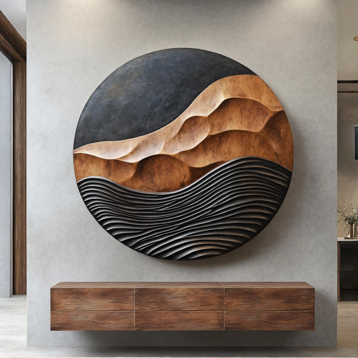 3Dアート　おしゃれ　インテリア プラデック ウッド　クラフト Rustic 3D Wood Wall Art For Entryway Wall Panel Design – ET Woodcrafts