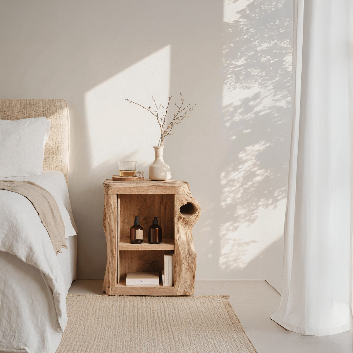 Handcrafted Live Edge Nightstand For Elegant Bedroom