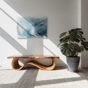 Organic Sculptural Bench For Entryway Decor