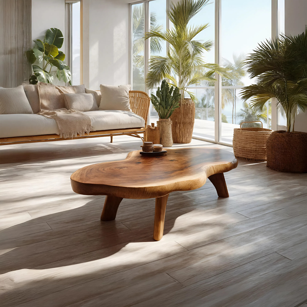 Farmhouse Solid Wood Coffee Table For Living Room Furniture