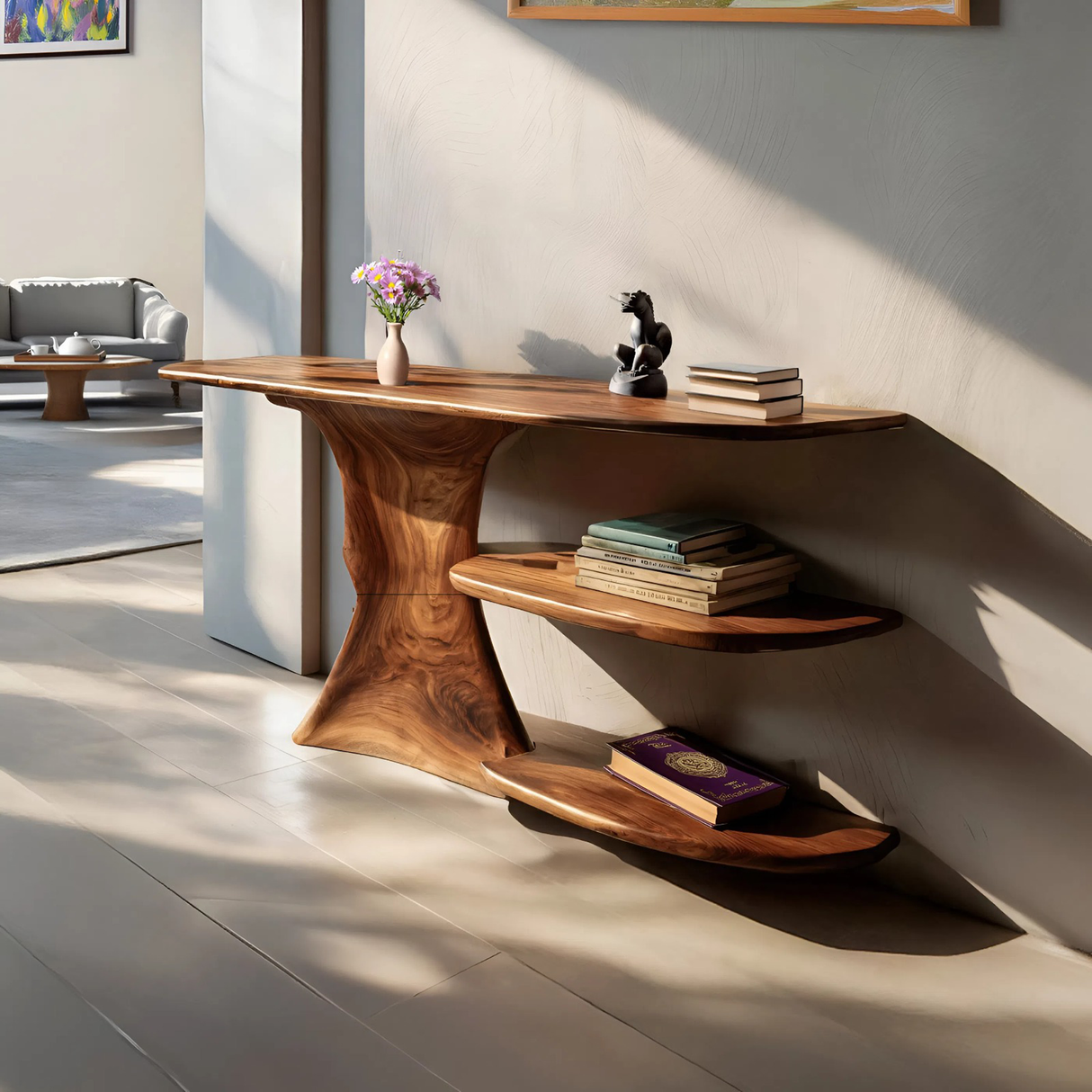 Modern Solid Wood Entryway Table For Home Organization