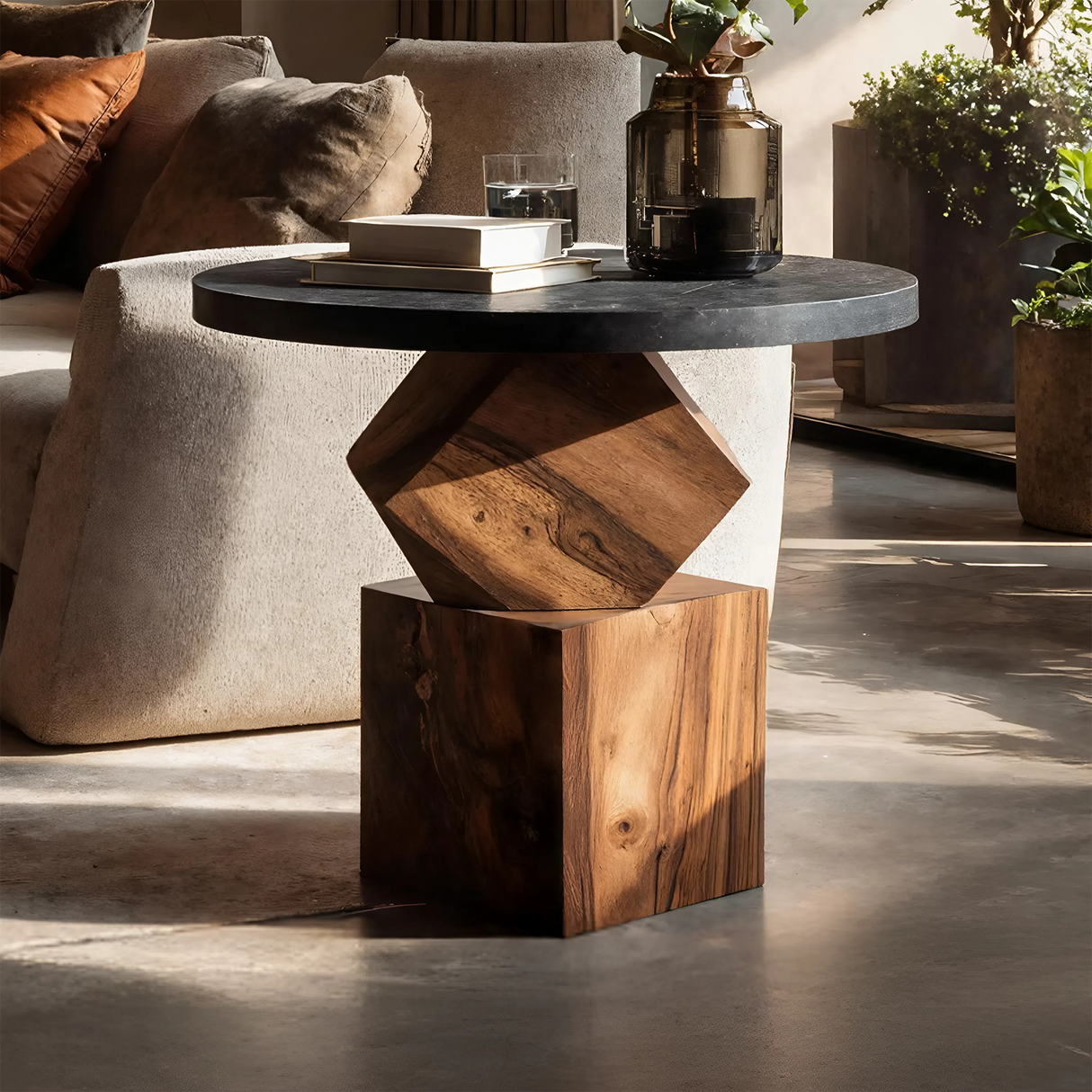Modern Wooden Side Table For Bedroom Nightstand Decor