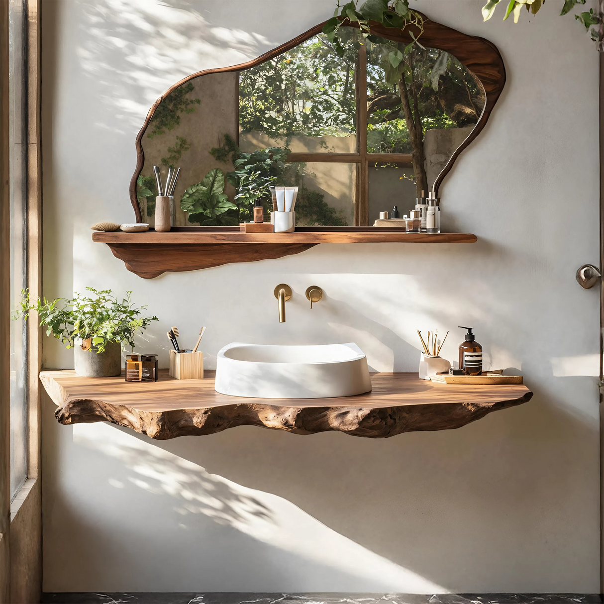 Handcrafted Wooden Vanity For Natural Bathroom Style