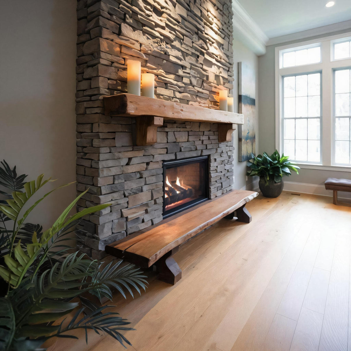 Rustic Live Edge Wood Bench For Entryway Seating – ET Woodcrafts