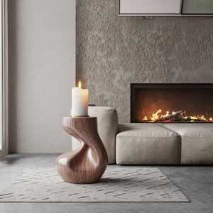 Handcrafted Solid Wood Abstract Sculpture For Entryway