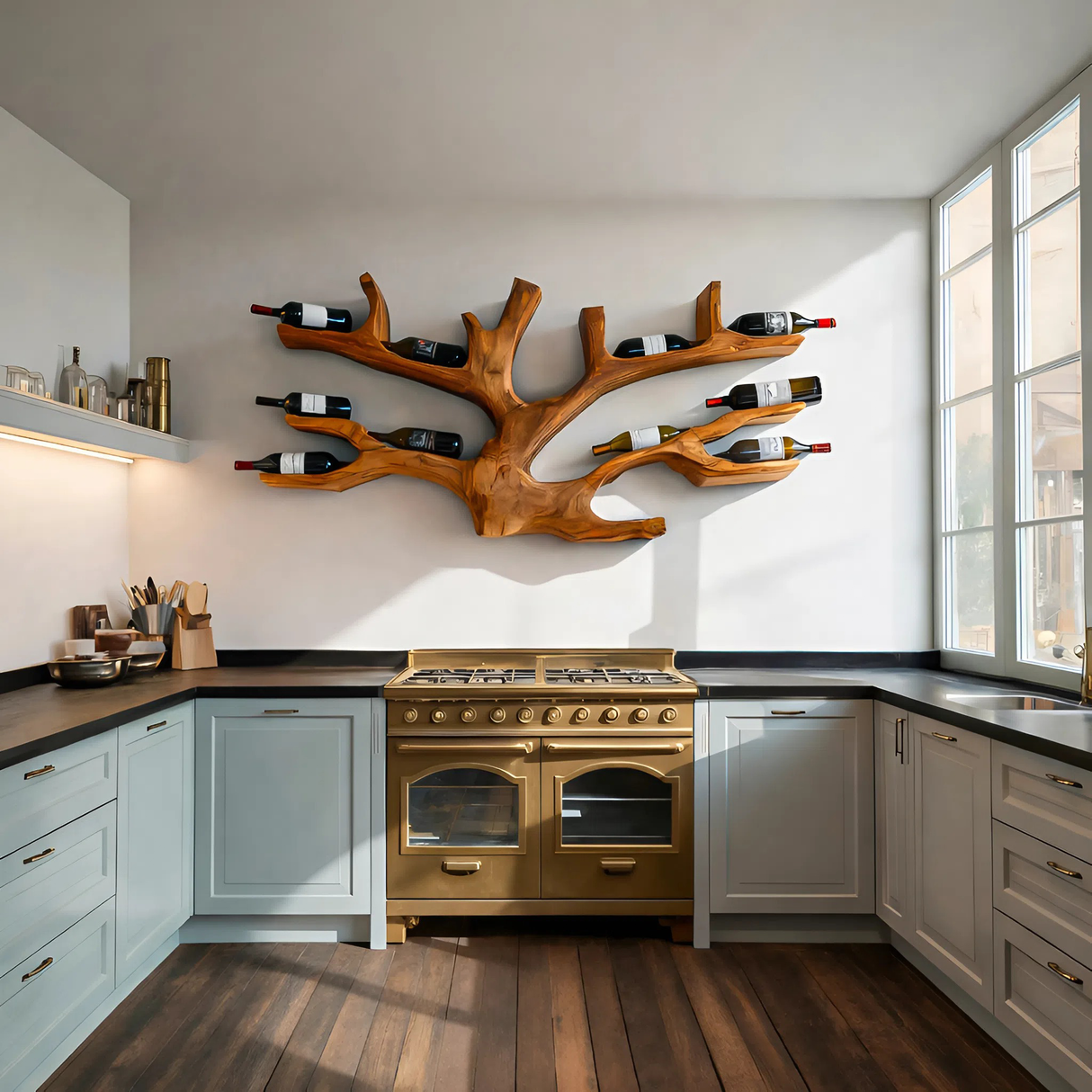Artistic Wine Holder Wall Rack For Home Bar