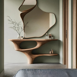 Rustic Live Edge Cosmetic Table For Bedroom Decor Ideas