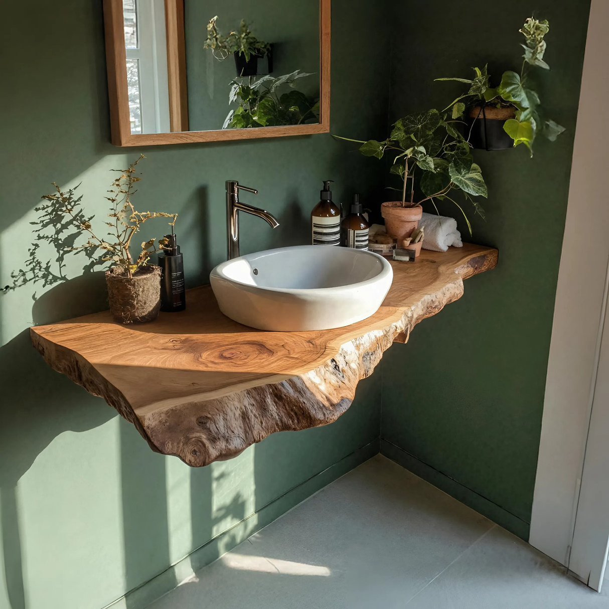 Farmhouse Bathroom Vanity In Solid Wood With Shelf