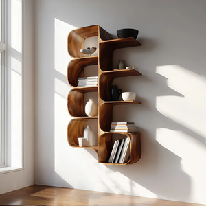Minimalist Wooden Kitchen Display Shelf For Pantry Organizer