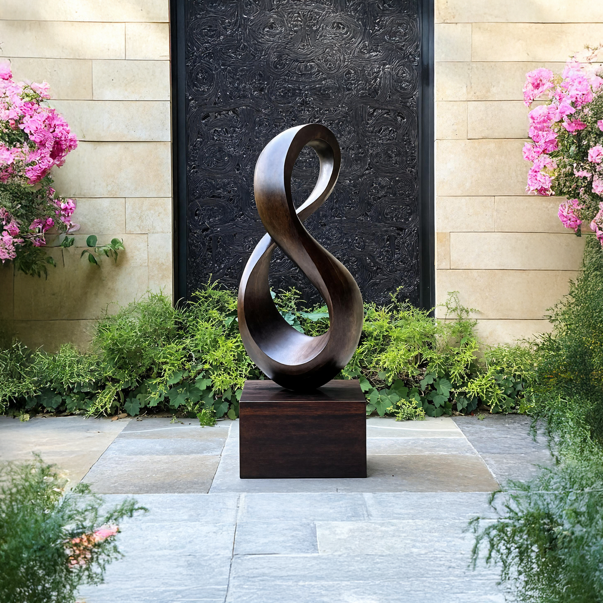 Farmhouse Large Wooden Sculpture For Living Room Accent