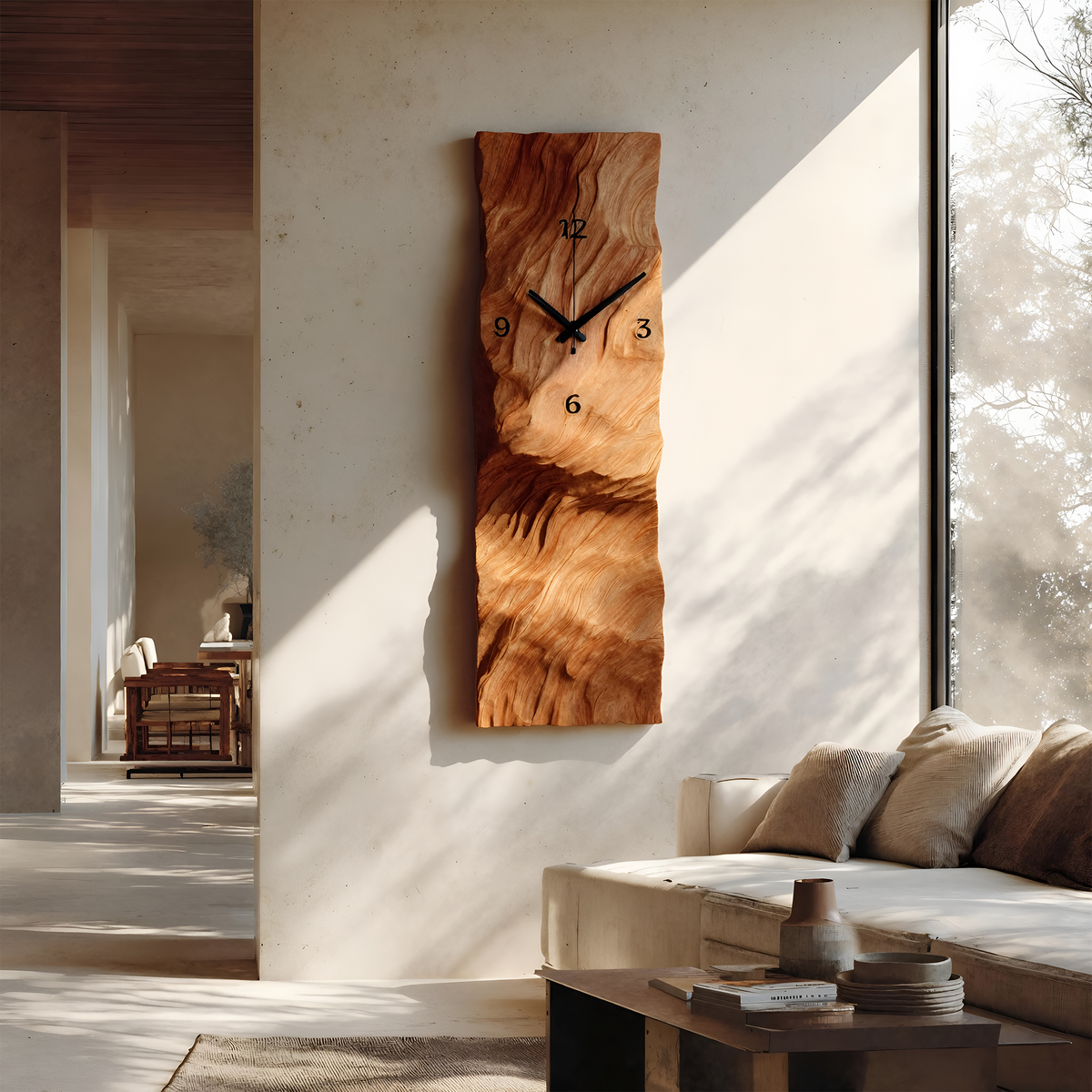 Modern Vertical Wall Clock For Living Room – ET Woodcrafts