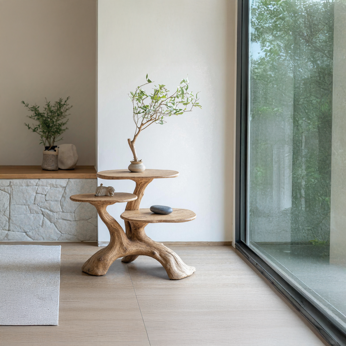 Handcrafted Solid Wood End Table Entryway Design