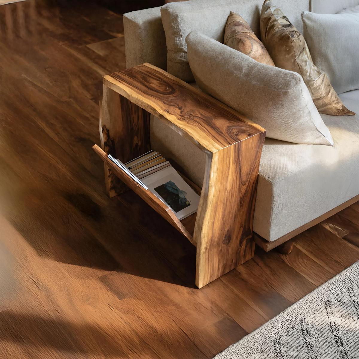 Farmhouse Wooden Side Table For Rustic Home Style – ET Woodcrafts