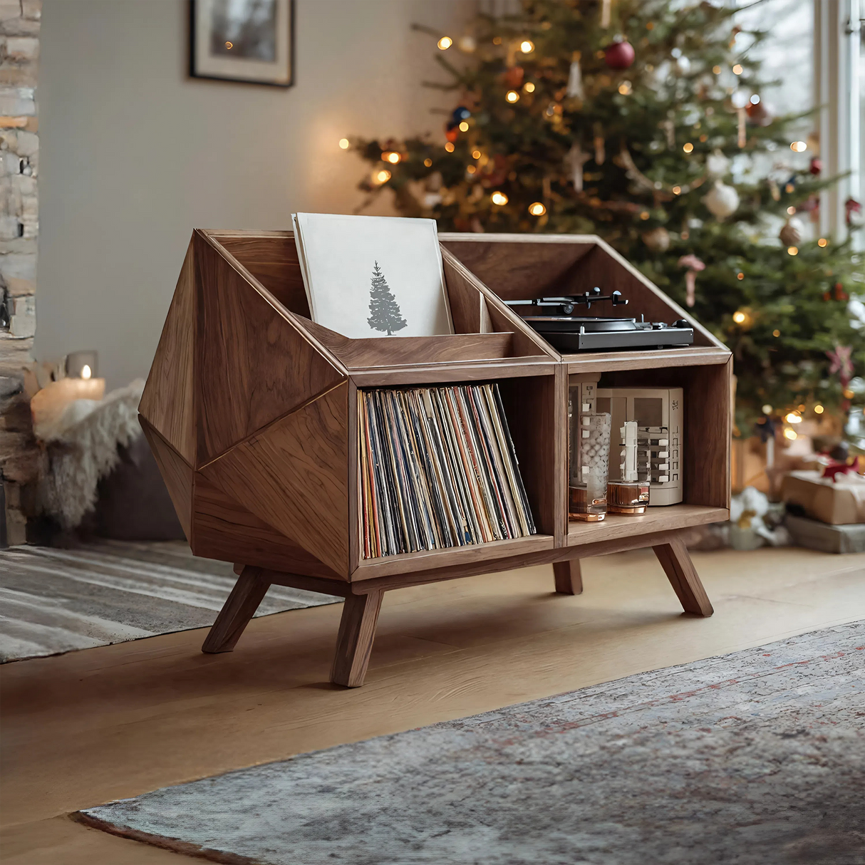Modern Record Stand For Living Room Vinyl Storage Christmas