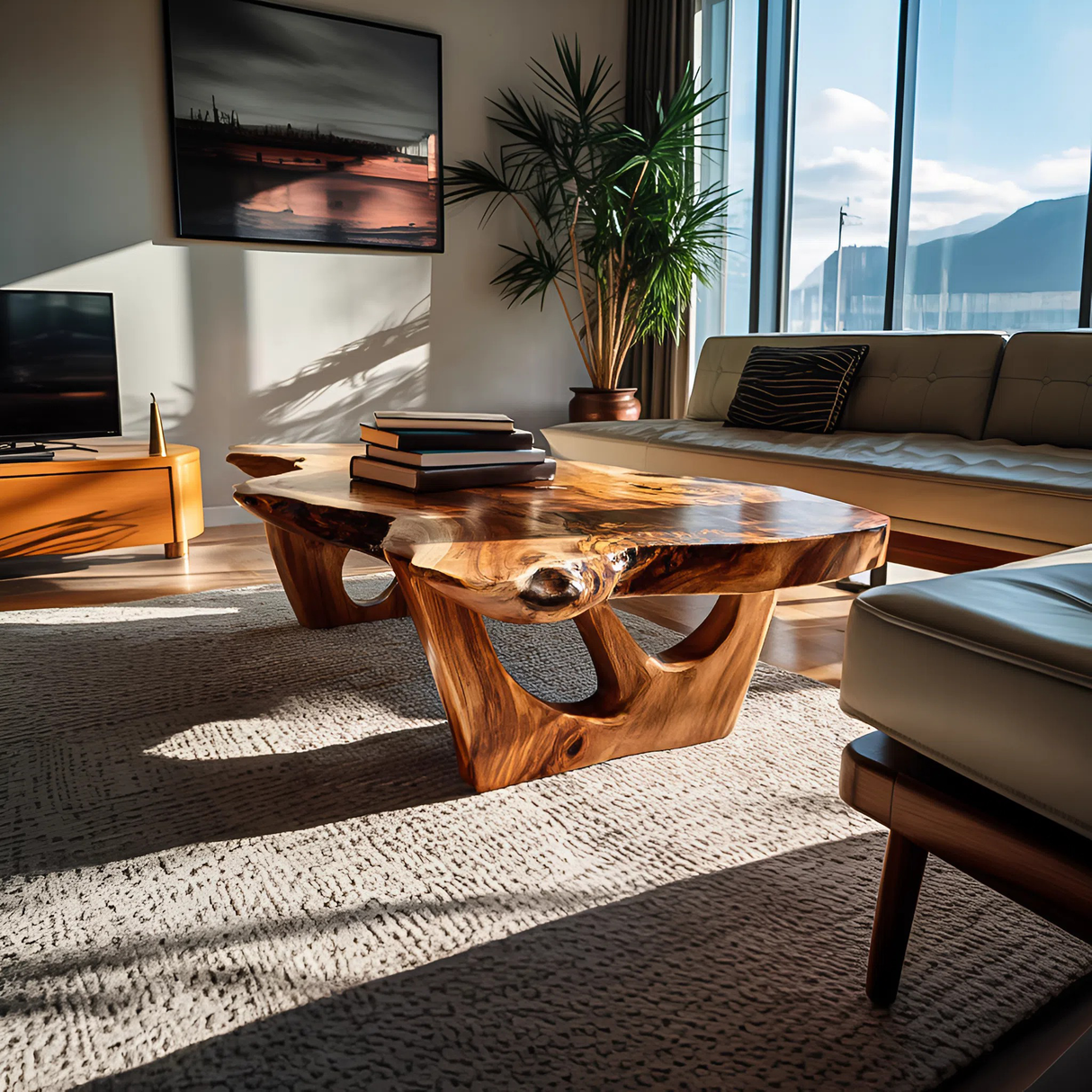 Contemporary Sculptural Coffee Table For Modern Living Room
