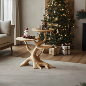 Mid Century Wooden End Table For Living Room Christmas Decor