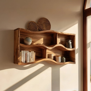 Handcrafted Live Edge Display Shelf For Living Room Wall Decor