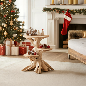 Farmhouse Wooden End Table For Furniture Decor Holiday Display