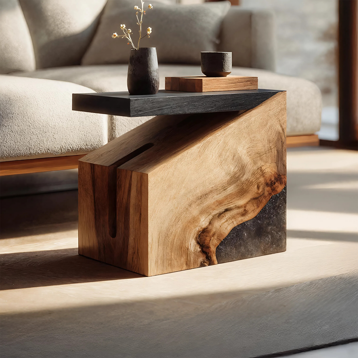 Mid Century Solid Wood End Table For Furniture Decoration