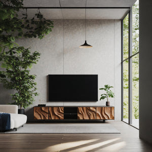 Farmhouse TV Console For Rustic Living Room