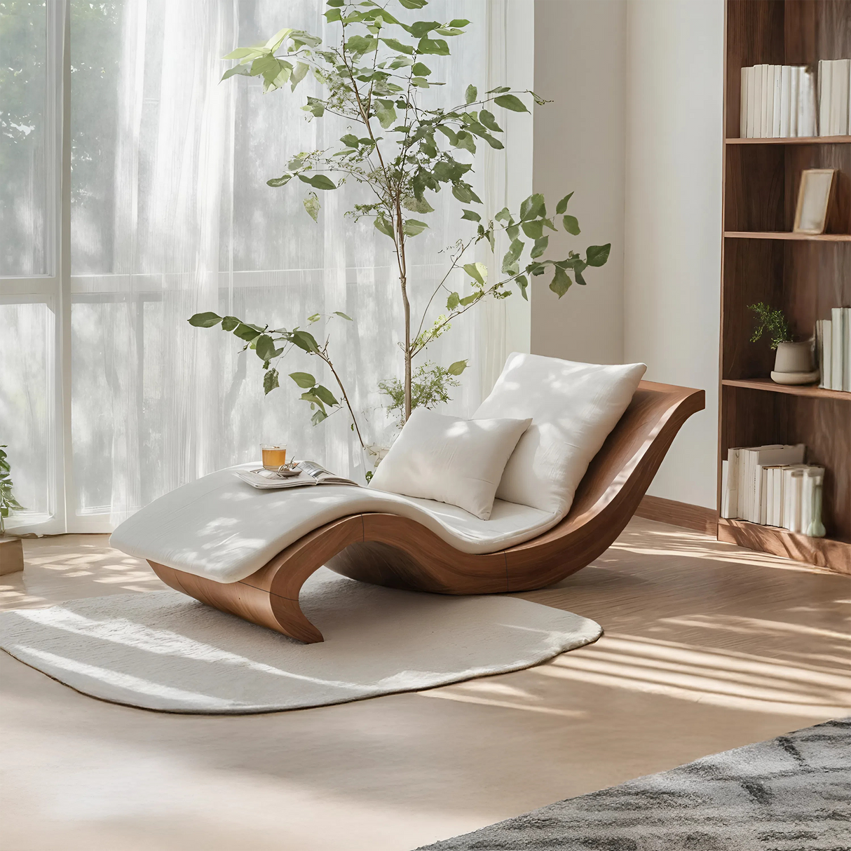 Mid Century Wooden Daybed For Living Room Furniture Decor