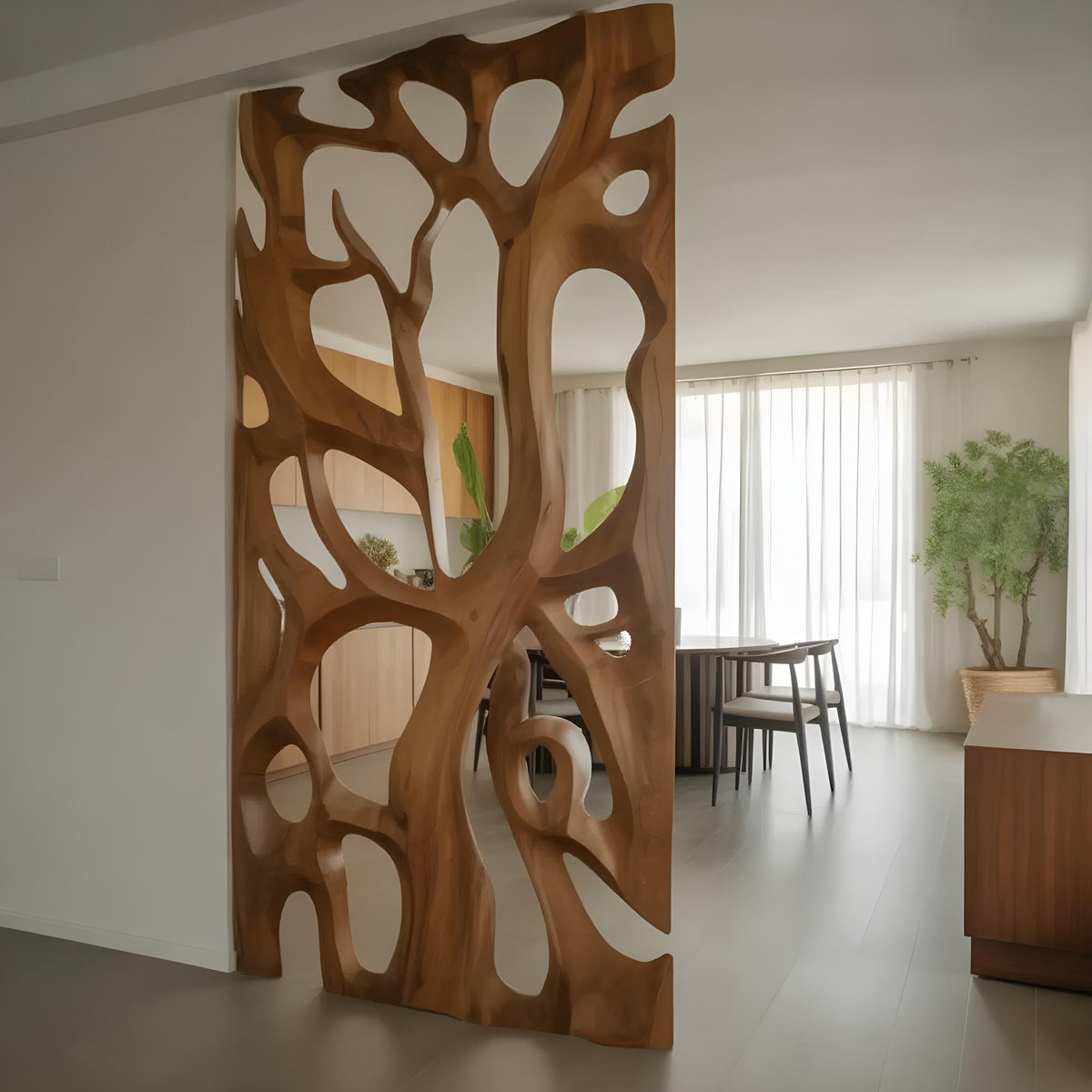 Sculptural Room Divider For Living Room Or Dining Space – ET Woodcrafts