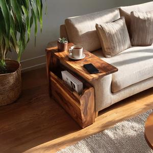 Mid Century Wooden Armrest For Home Furniture Decor