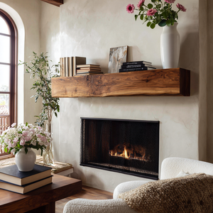 Wooden Fireplace Shelf For Cozy Living Room Decor