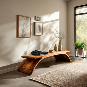 Modern Curved Bench For Hallway Seating