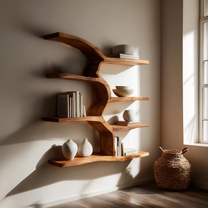 Minimalist Live Edge Floating Shelf For Living Room Display