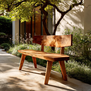 Modern Outdoor Wooden Bench For Garden And Patio