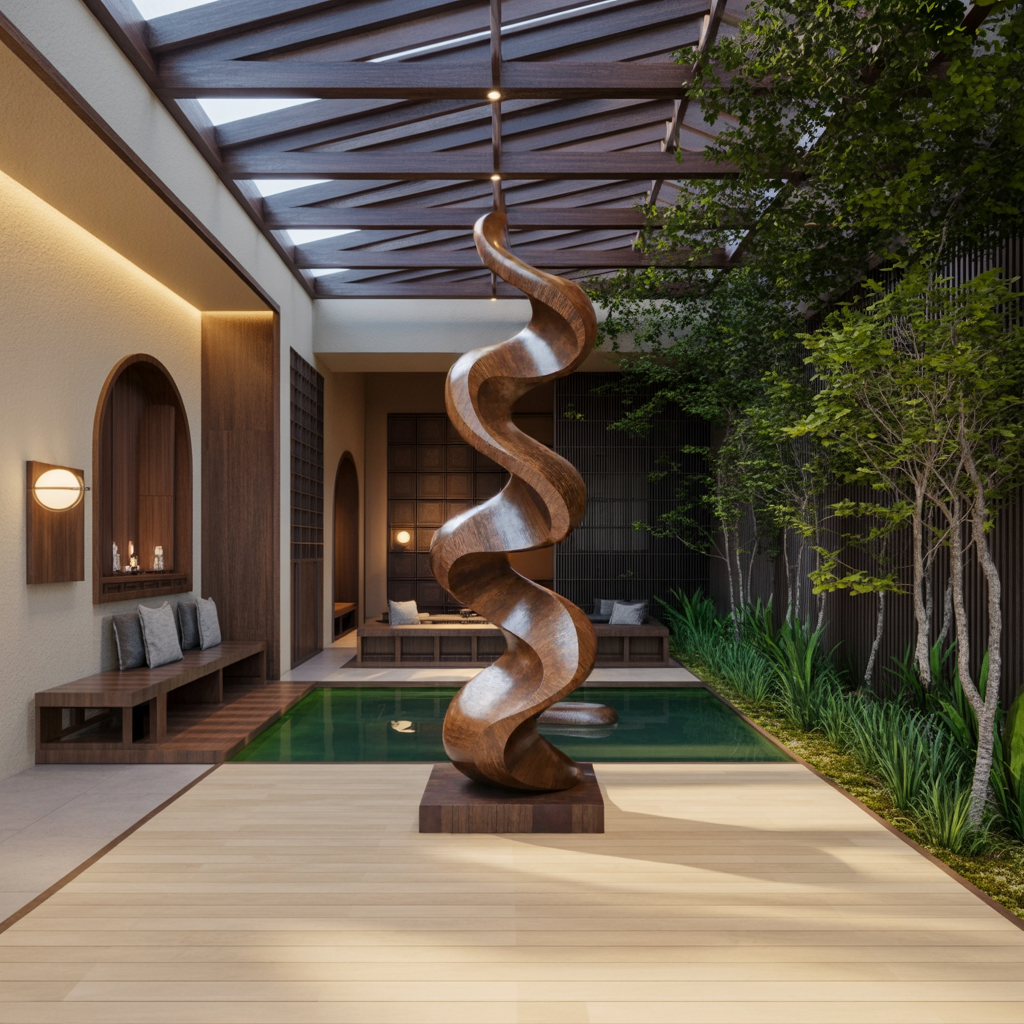 Mid Century Handmade Wood Art For Living Space