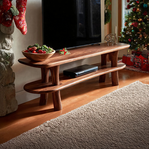 Farmhouse Solid Wood TV Console For Holiday Entryway Design