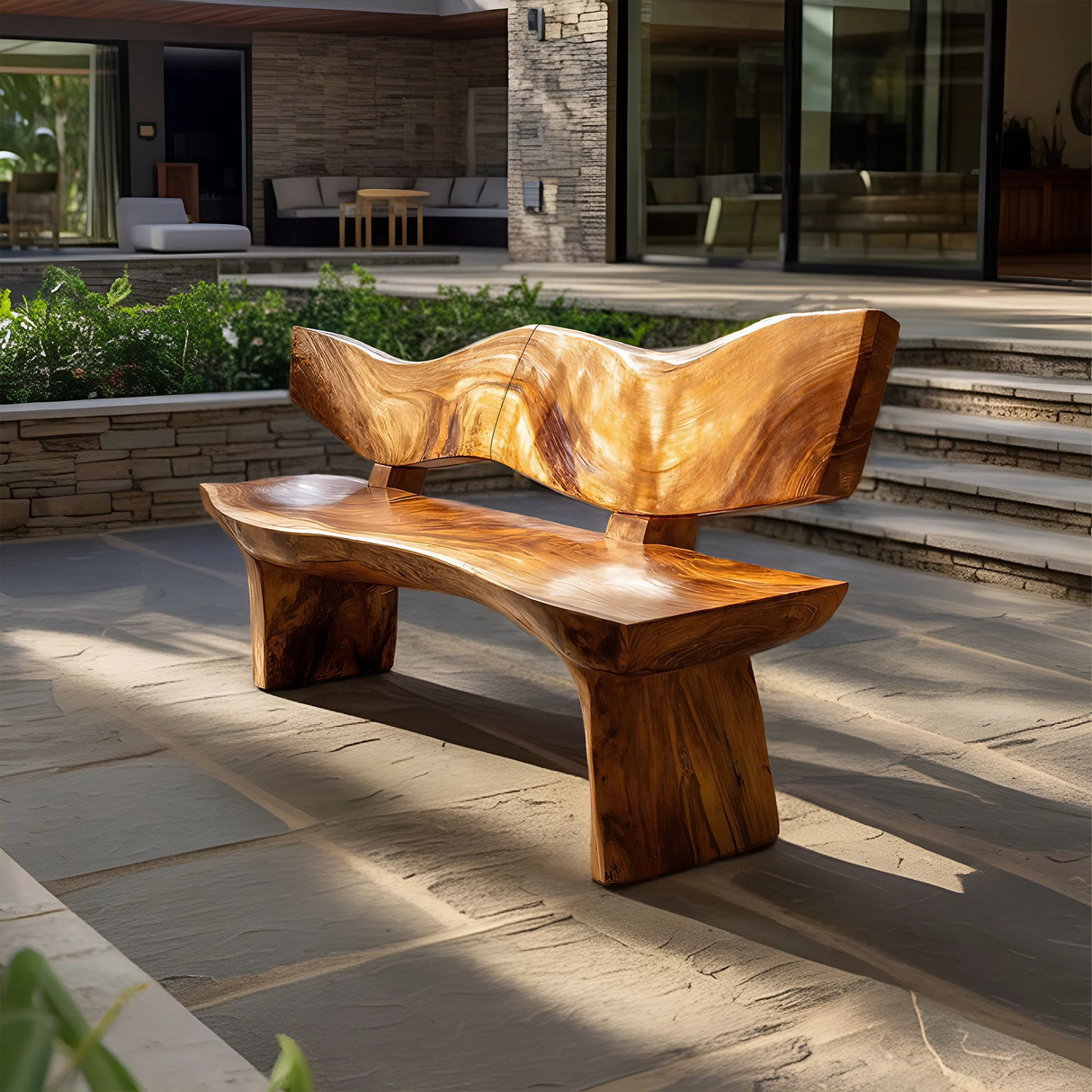 Live Edge Wood Entryway Bench For Natural Home Interiors