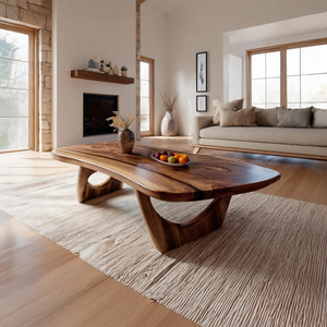 Rustic Solid Wood Coffee Table For Living Room Decor Ideas