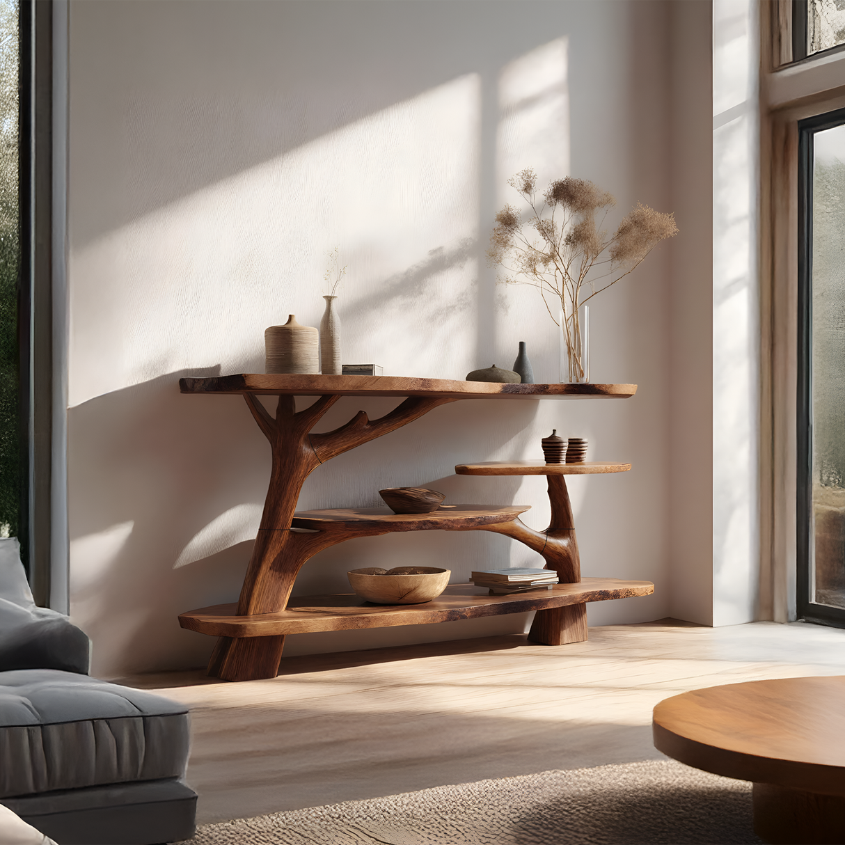 Farmhouse Solid Wood Console Table For Entryway Furniture Decor