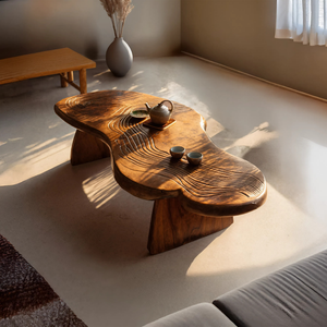 Mid Century Handcrafted Live Edge Coffee Table For Living Room