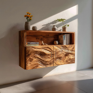 Rustic Live Edge Floating Shelf For Living Room Wall Decor Display