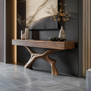 Mid Century Solid Wood Dressing Table For Modern Bedroom