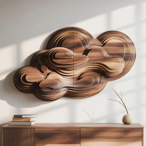 Abstract Cloud Wall Sculpture With Layered Design For Bedroom