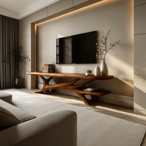 Modern TV Stand Curved Design For Living Room