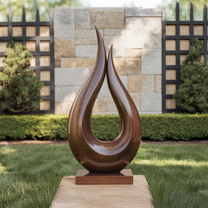 Handcrafted Solid Wood Abstract Decor Sculpture For Contemporary Interiors