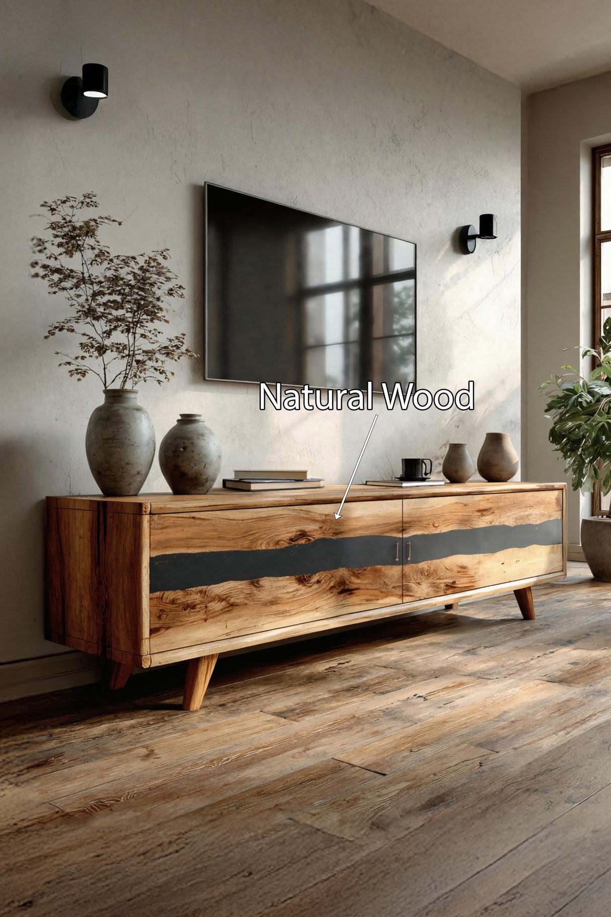 Modern Live Edge TV Stand For Bedroom Furniture