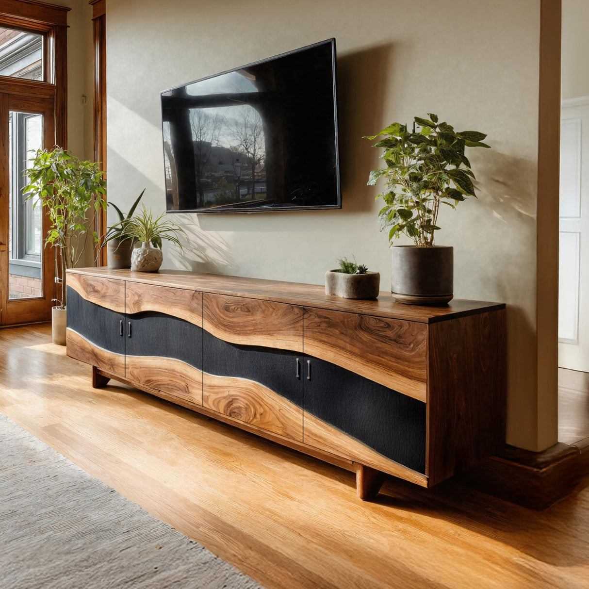 Modern Solid Wood TV Stand For Furniture Decor