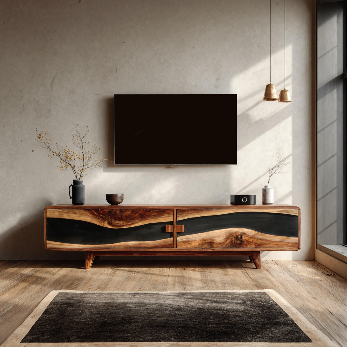 Farmhouse Wooden Entertainment Center For Decor