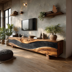 Handcrafted Solid TV Console For Bedroom Decor